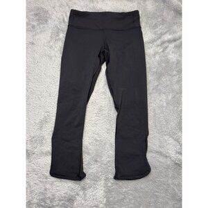 Lululemon Run Inspire Crop II Leggings Women's 4 Black Mesh Bottom Sides